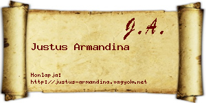 Justus Armandina névjegykártya